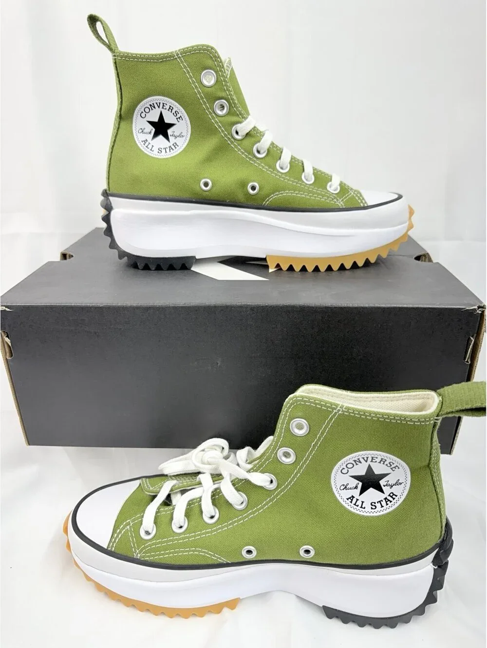 Converse A05700C Run Star Hike Platform Seasonal Trainer Green Womens US 7 - Picture 5 of 8